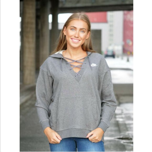 nike women's club lace up sweatshirt